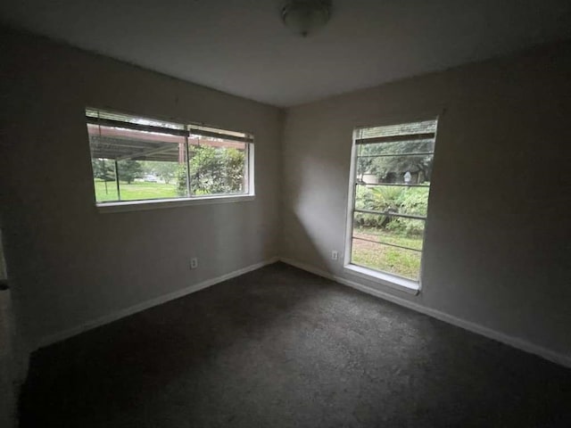 empty room with a healthy amount of sunlight and carpet floors