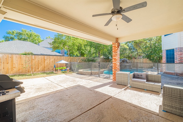 view of patio / terrace with ceiling fan