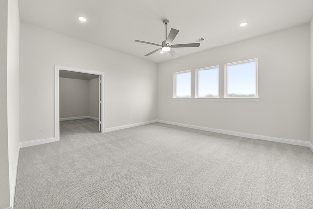 4707 Arbor Park Dr, Manvel, TX 77583 - unfurnished room featuring a ceiling fan, light colored carpet, baseboards, and recessed lighting