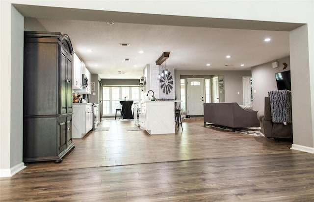 interior space featuring dark hardwood / wood-style flooring