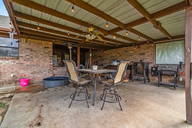 view of patio with ceiling fan