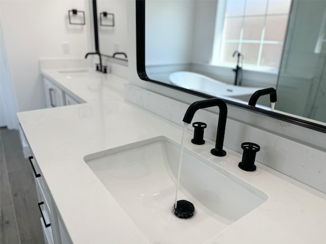 room details featuring a sink and double vanity