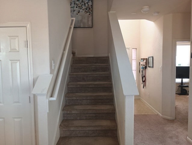 stairway with carpet