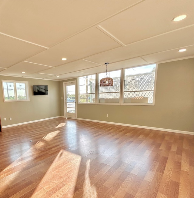 spare room with hardwood / wood-style flooring and a wealth of natural light