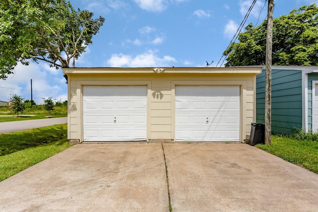 view of garage