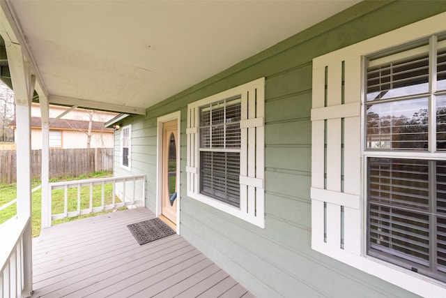 deck with covered porch