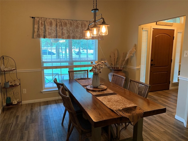 dining room featuring dark hardwood / wood-style floors