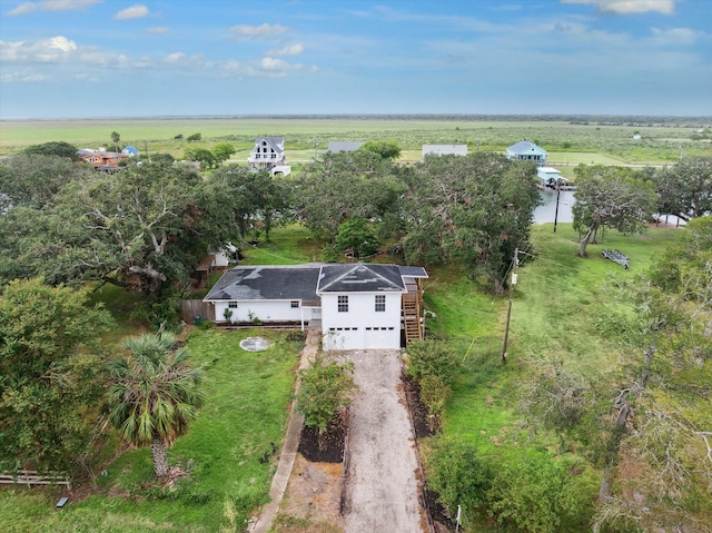 drone / aerial view with a rural view