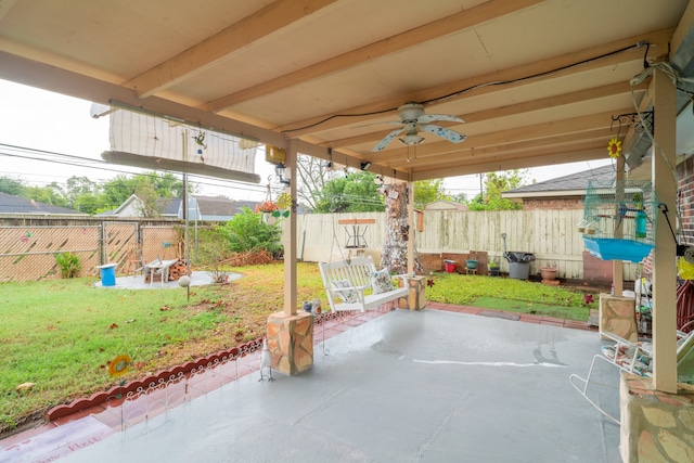 view of patio / terrace with ceiling fan