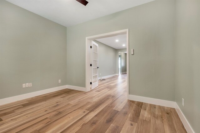 empty room featuring light wood-type flooring