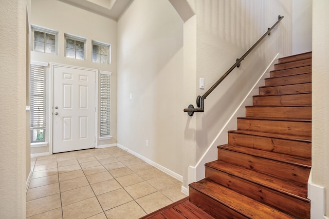 view of tiled entrance foyer