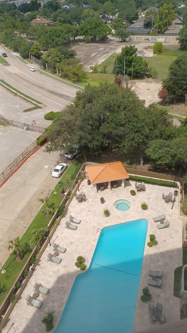 view of pool featuring a patio