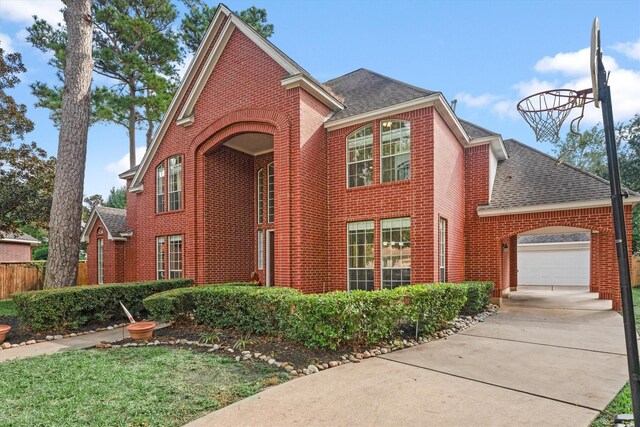 view of front property with a garage