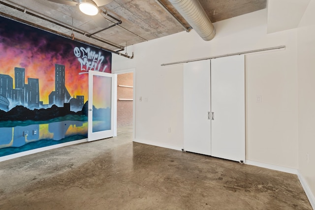 garage with ceiling fan