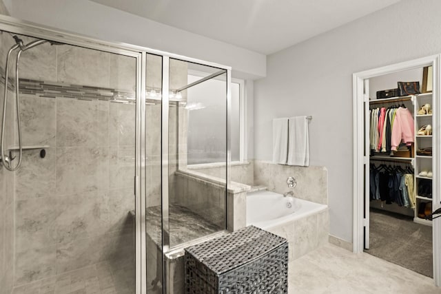 3522 Lake Lugano Cir, Katy, TX 77493 - bathroom with a stall shower, a garden tub, and a walk in closet