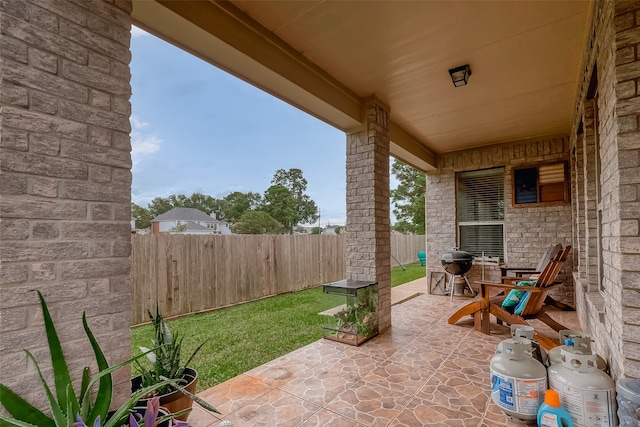 view of patio with grilling area