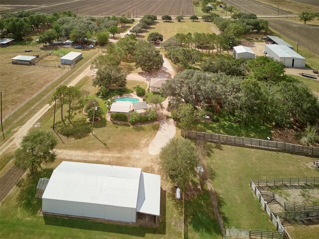 aerial view with a rural view