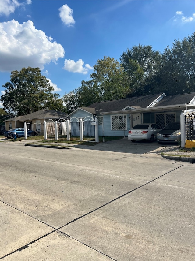 single story home featuring a garage