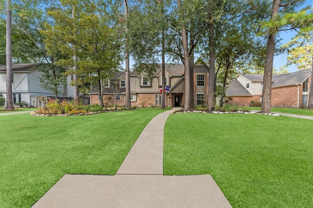 view of front of house with a front lawn