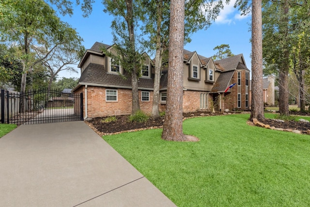 view of front of home with a front yard