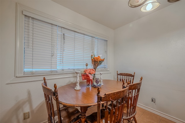 view of tiled dining area