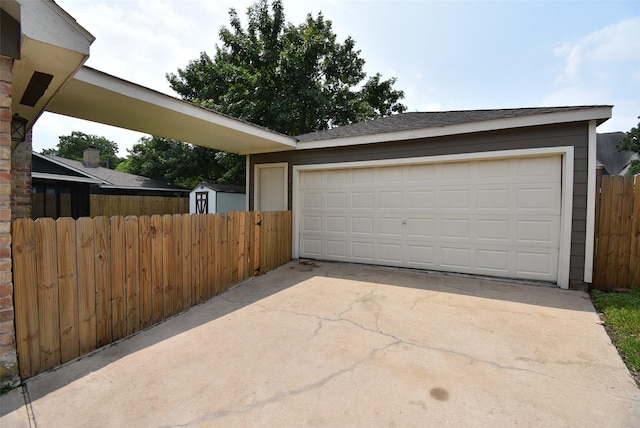 view of garage