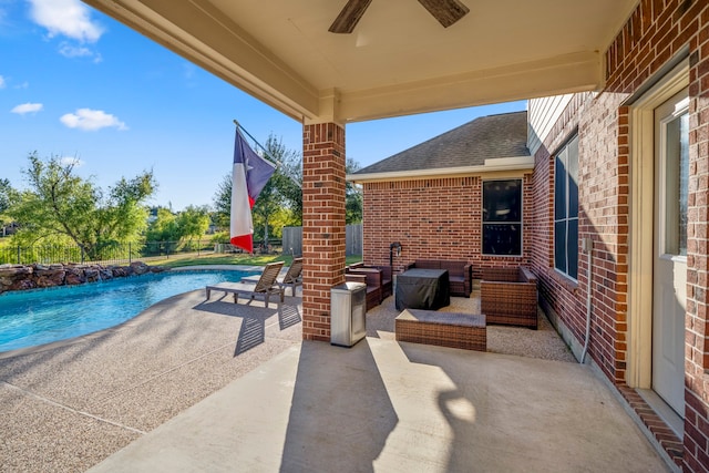 view of patio / terrace with ceiling fan