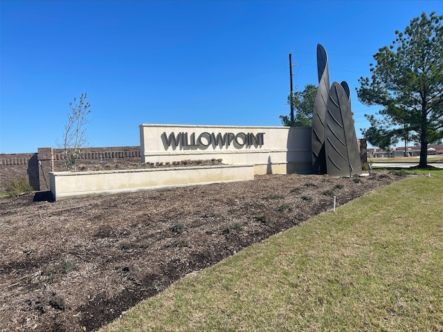 view of community sign