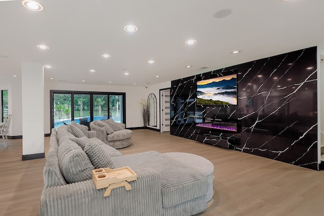 living room featuring light hardwood / wood-style floors