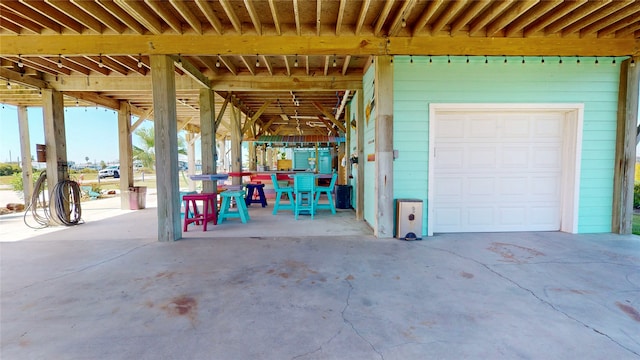 view of garage