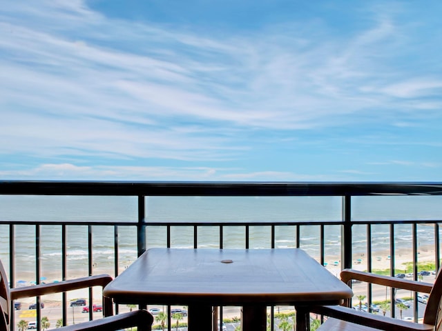 balcony with a water view