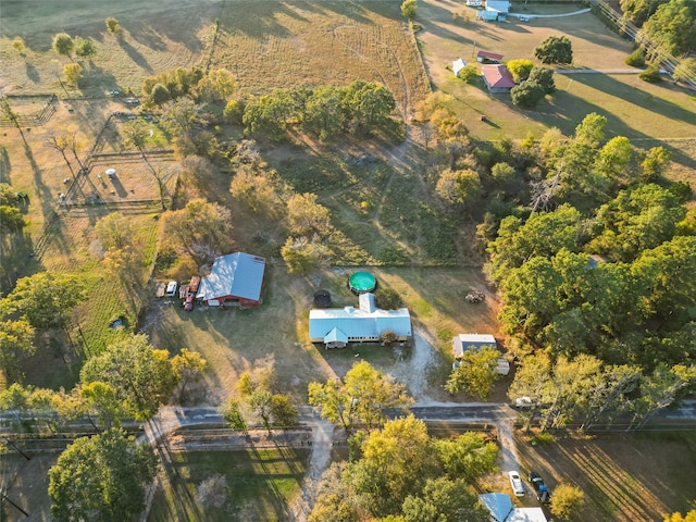 aerial view featuring a rural view