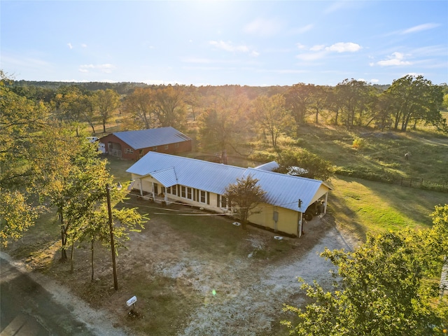 aerial view with a rural view