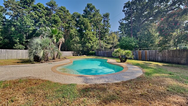 5802 Sugar Bush Dr, Magnolia, TX 77354 - view of pool with a yard, a fenced in pool, and a fenced backyard