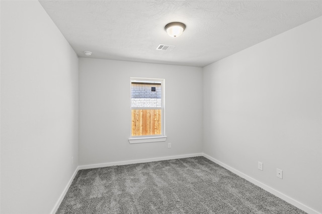 spare room with carpet flooring and a textured ceiling