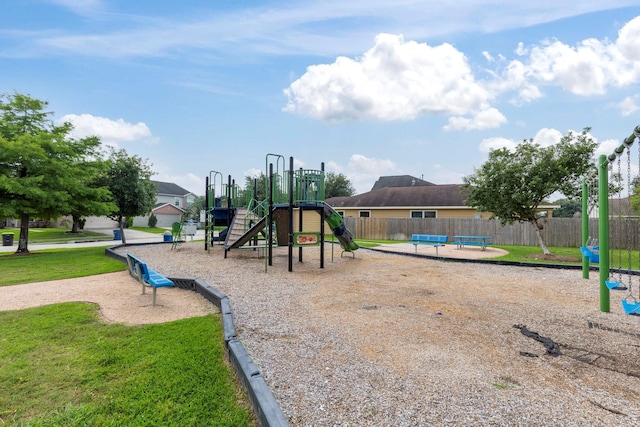 view of playground featuring a yard