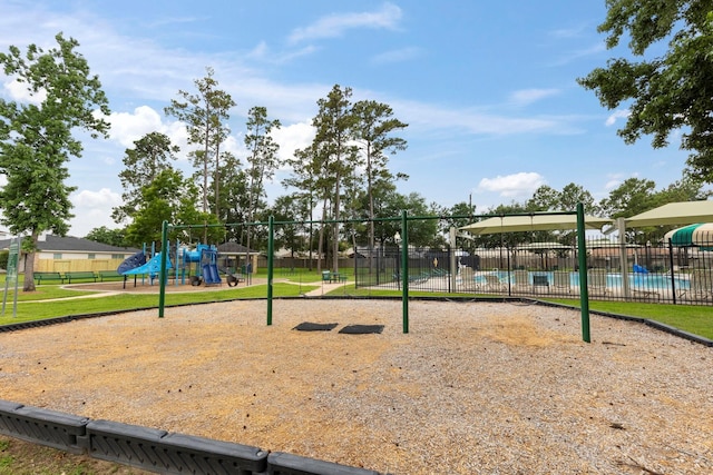 view of play area with a community pool