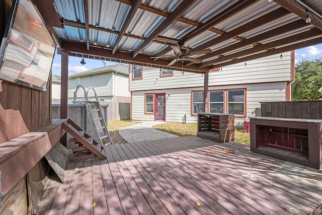 deck with ceiling fan