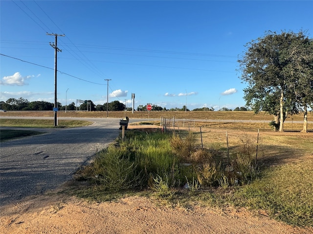 view of street with a rural view