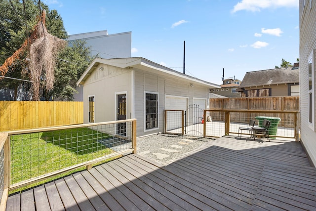 deck featuring a yard