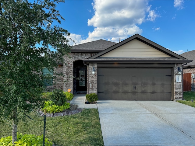 view of front of house with a garage