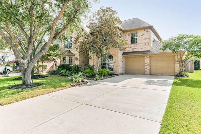 view of front of house with a front lawn