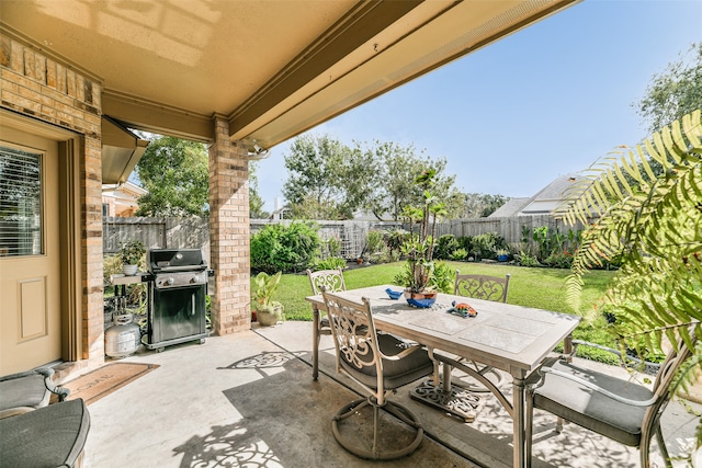 view of patio / terrace featuring grilling area