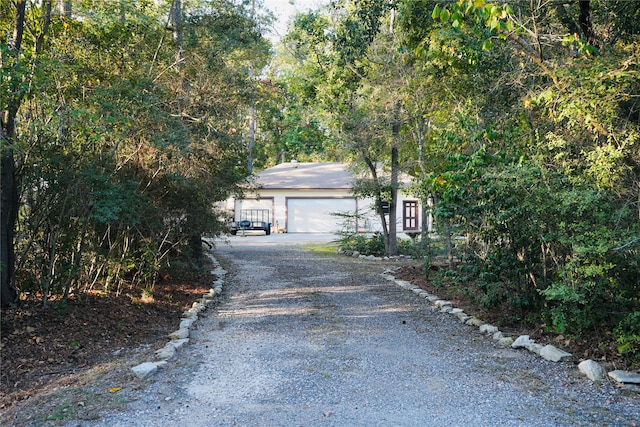 view of garage