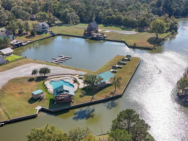 1 Wilderness Trl, Huntsville, TX 77340 - drone / aerial view with a water view and a wooded view
