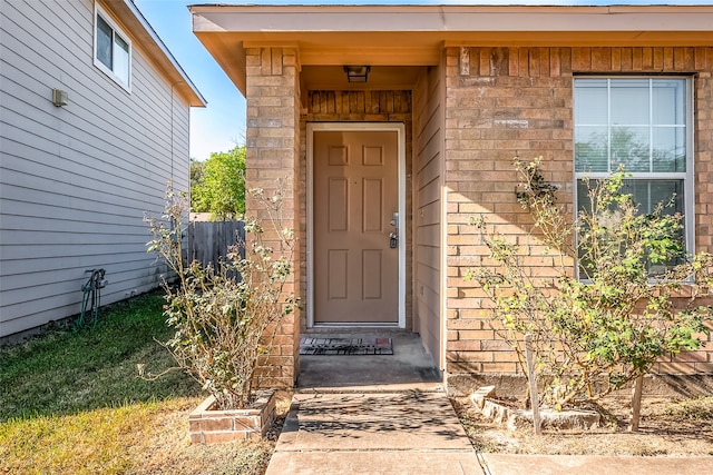 view of exterior entry