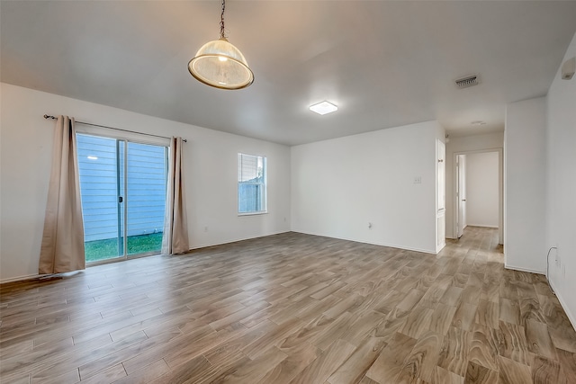 empty room featuring light wood-type flooring