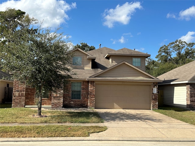 view of front of property with a front lawn