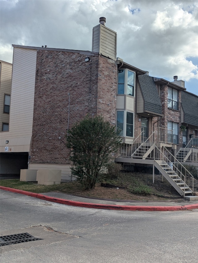 view of property featuring a garage