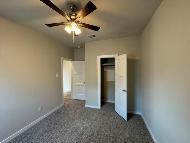 12287 Council Grove Dr, Conroe, TX 77384 - unfurnished bedroom featuring baseboards, carpet, a closet, and visible vents
